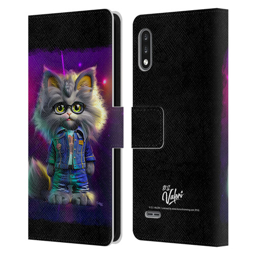 D.S. Valori Kitty And Puppy Kitty In Jeans Leather Book Wallet Case Cover For LG K22