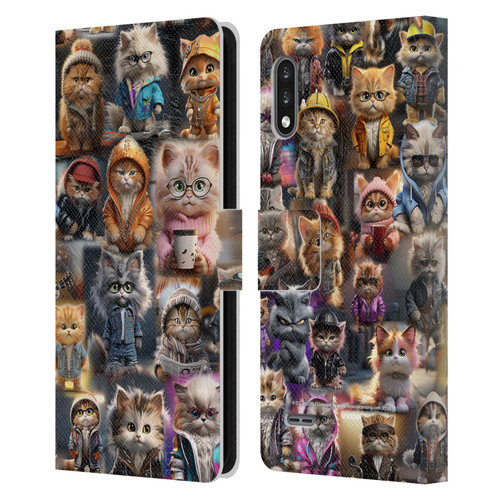 D.S. Valori Kitty And Puppy Kitty Kingdom Leather Book Wallet Case Cover For LG K22