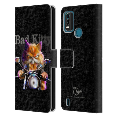 D.S. Valori Kitty And Puppy Bad Kitty Leather Book Wallet Case Cover For Nokia G11 Plus