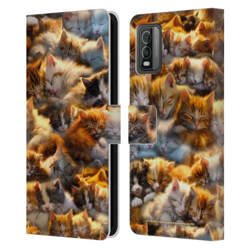 D.S. Valori Kitty And Puppy Kitty Dreams Leather Book Wallet Case Cover For Nokia C210