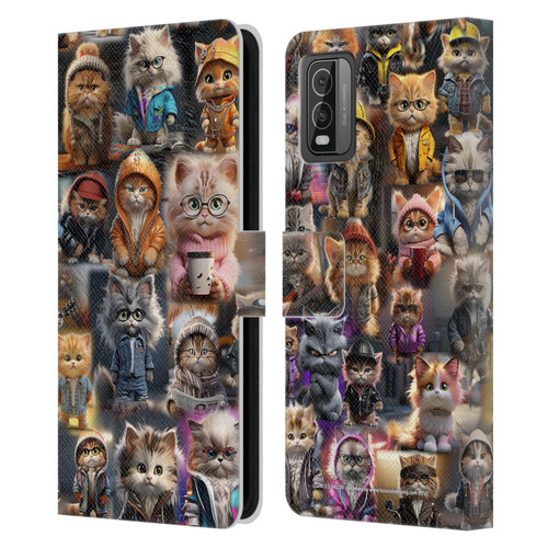 D.S. Valori Kitty And Puppy Kitty Kingdom Leather Book Wallet Case Cover For Nokia C210
