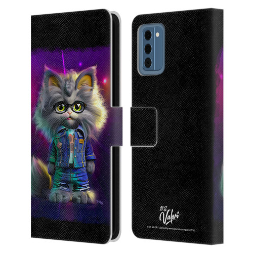 D.S. Valori Kitty And Puppy Kitty In Jeans Leather Book Wallet Case Cover For Nokia NC300