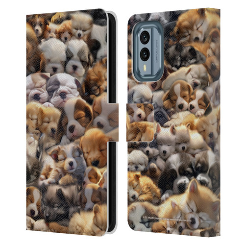 D.S. Valori Kitty And Puppy Puppy Dreams Leather Book Wallet Case Cover For Nokia X30