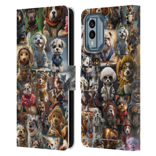 D.S. Valori Kitty And Puppy Puppy Kingdom Leather Book Wallet Case Cover For Nokia X30