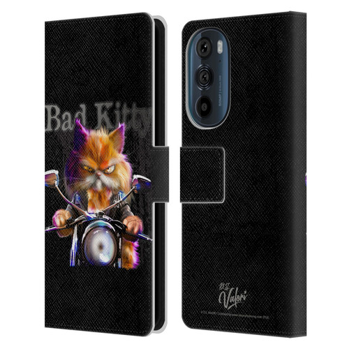 D.S. Valori Kitty And Puppy Bad Kitty Leather Book Wallet Case Cover For Motorola Edge 30