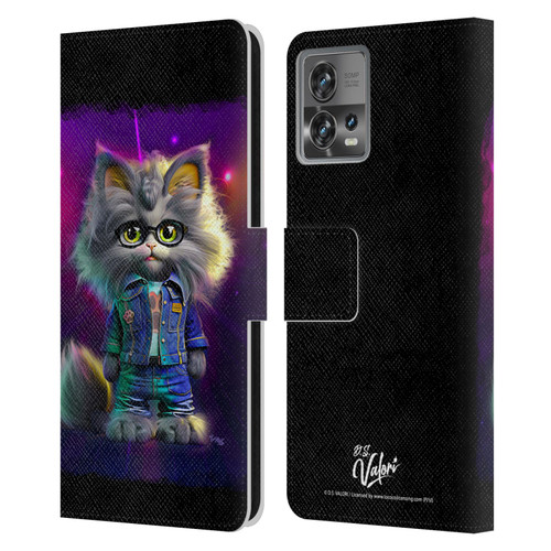 D.S. Valori Kitty And Puppy Kitty In Jeans Leather Book Wallet Case Cover For Motorola Moto Edge 30 Fusion D.S. Valori Kitty And Puppy Kitty In Jeans Leather Book Wallet Case Cover For Motorola Moto Edge 30 Fusion