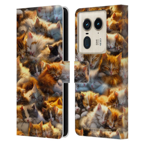 D.S. Valori Kitty And Puppy Kitty Dreams Leather Book Wallet Case Cover For Motorola Edge 50 Ultra/X50 Ultra