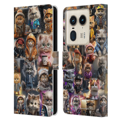 D.S. Valori Kitty And Puppy Kitty Kingdom Leather Book Wallet Case Cover For Motorola Edge 50 Ultra/X50 Ultra