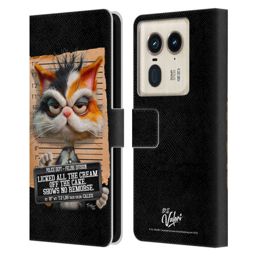 D.S. Valori Kitty And Puppy Kitty Licked The Cream Leather Book Wallet Case Cover For Motorola Edge 50 Ultra/X50 Ultra