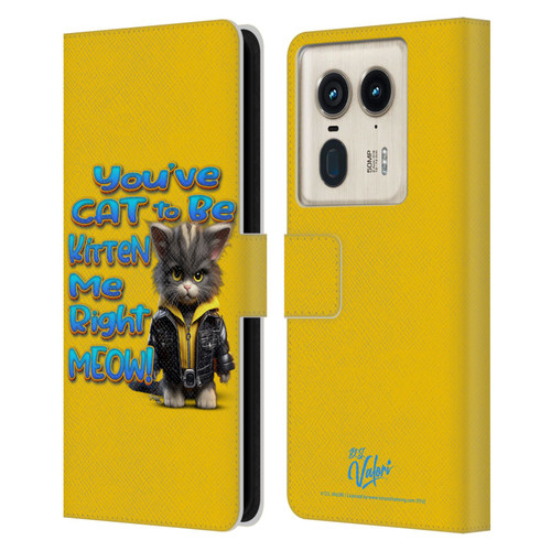 D.S. Valori Kitty And Puppy You've Cat To Be Kitten Me Leather Book Wallet Case Cover For Motorola Edge 50 Ultra/X50 Ultra