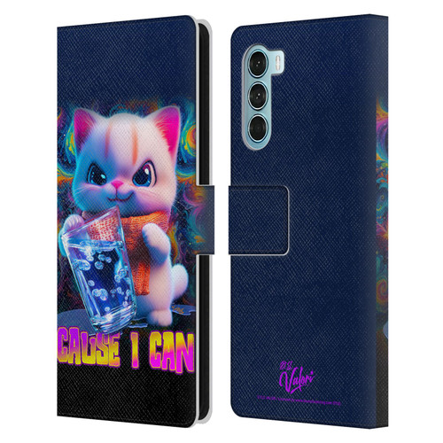 D.S. Valori Kitty And Puppy Kitty Cause I Can Leather Book Wallet Case Cover For Motorola Edge S30 / Moto G200 5G