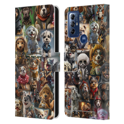 D.S. Valori Kitty And Puppy Puppy Kingdom Leather Book Wallet Case Cover For Motorola Moto G Play (2023)