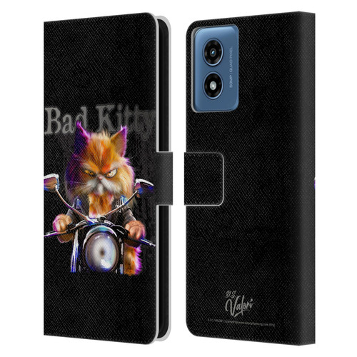 D.S. Valori Kitty And Puppy Bad Kitty Leather Book Wallet Case Cover For Motorola Moto G Play (2024)