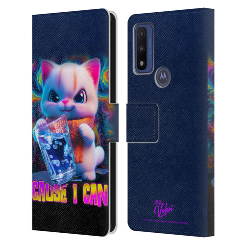 D.S. Valori Kitty And Puppy Kitty Cause I Can Leather Book Wallet Case Cover For Motorola G Pure