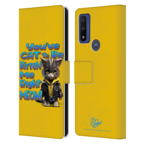 D.S. Valori Kitty And Puppy You've Cat To Be Kitten Me Leather Book Wallet Case Cover For Motorola G Pure