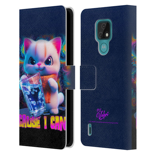 D.S. Valori Kitty And Puppy Kitty Cause I Can Leather Book Wallet Case Cover For Motorola Moto E7 D.S. Valori Kitty And Puppy Kitty Cause I Can Leather Book Wallet Case Cover For Motorola Moto E7