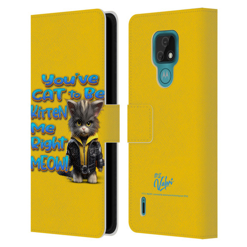 D.S. Valori Kitty And Puppy You've Cat To Be Kitten Me Leather Book Wallet Case Cover For Motorola Moto E7