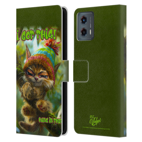 D.S. Valori Kitty And Puppy I Got This Leather Book Wallet Case Cover For Motorola Moto G (2023)
