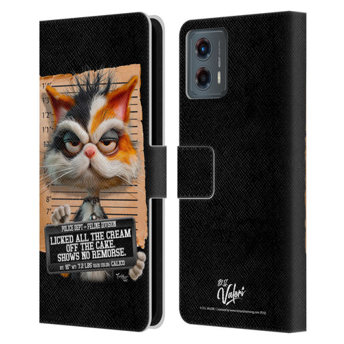 D.S. Valori Kitty And Puppy Kitty Licked The Cream Leather Book Wallet Case Cover For Motorola Moto G (2023)