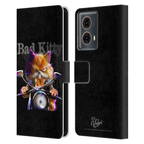 D.S. Valori Kitty And Puppy Bad Kitty Leather Book Wallet Case Cover For Motorola Moto G85