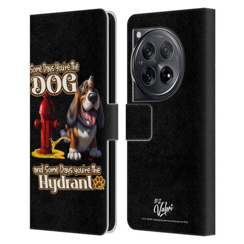 D.S. Valori Kitty And Puppy Some Days You're The Dog Leather Book Wallet Case Cover For OnePlus 12