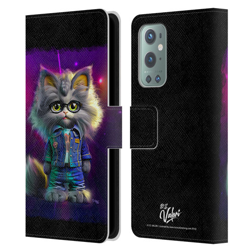 D.S. Valori Kitty And Puppy Kitty In Jeans Leather Book Wallet Case Cover For OnePlus 9