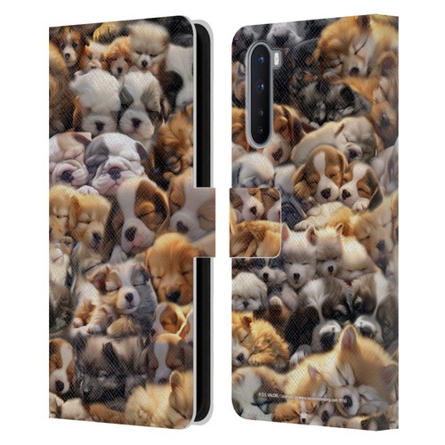 D.S. Valori Kitty And Puppy Puppy Dreams Leather Book Wallet Case Cover For OnePlus Nord 5G