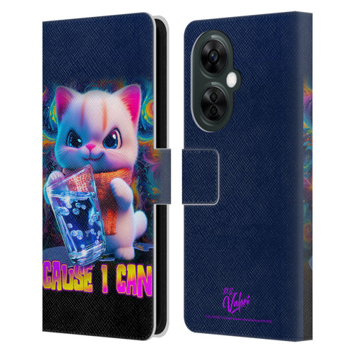 D.S. Valori Kitty And Puppy Kitty Cause I Can Leather Book Wallet Case Cover For OnePlus Nord CE 3 Lite 5G