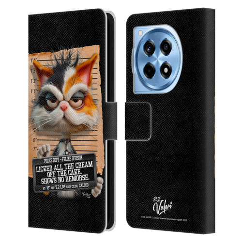 D.S. Valori Kitty And Puppy Kitty Licked The Cream Leather Book Wallet Case Cover For OnePlus 12R