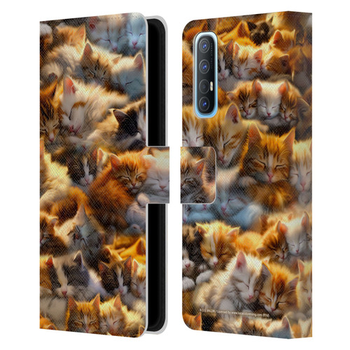 D.S. Valori Kitty And Puppy Kitty Dreams Leather Book Wallet Case Cover For OPPO Find X2 Neo 5G