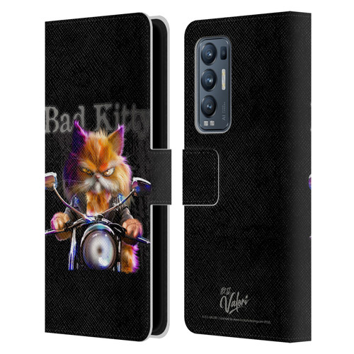D.S. Valori Kitty And Puppy Bad Kitty Leather Book Wallet Case Cover For OPPO Find X3 Neo / Reno5 Pro+ 5G