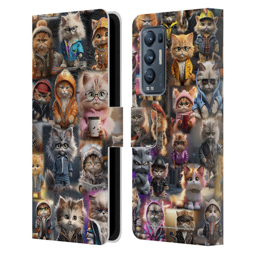 D.S. Valori Kitty And Puppy Kitty Kingdom Leather Book Wallet Case Cover For OPPO Find X3 Neo / Reno5 Pro+ 5G