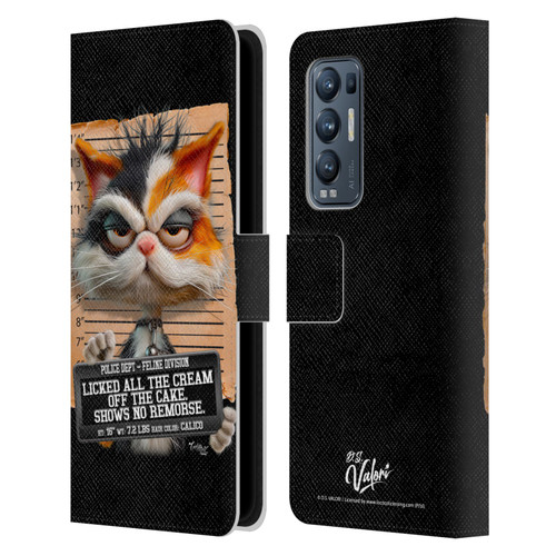 D.S. Valori Kitty And Puppy Kitty Licked The Cream Leather Book Wallet Case Cover For OPPO Find X3 Neo / Reno5 Pro+ 5G