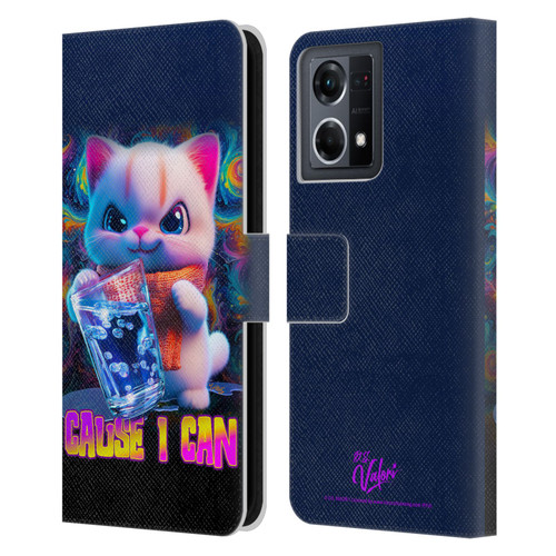 D.S. Valori Kitty And Puppy Kitty Cause I Can Leather Book Wallet Case Cover For OPPO Reno8 4G