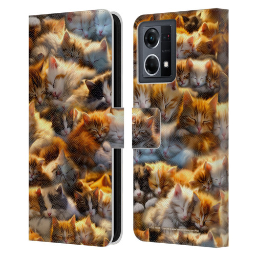D.S. Valori Kitty And Puppy Kitty Dreams Leather Book Wallet Case Cover For OPPO Reno8 4G