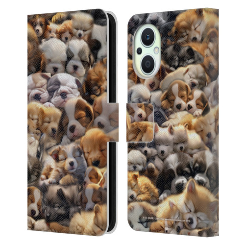 D.S. Valori Kitty And Puppy Puppy Dreams Leather Book Wallet Case Cover For OPPO Reno8 Lite
