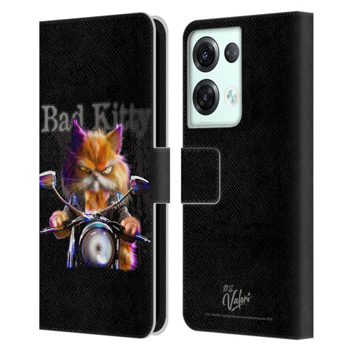 D.S. Valori Kitty And Puppy Bad Kitty Leather Book Wallet Case Cover For OPPO Reno8 Pro