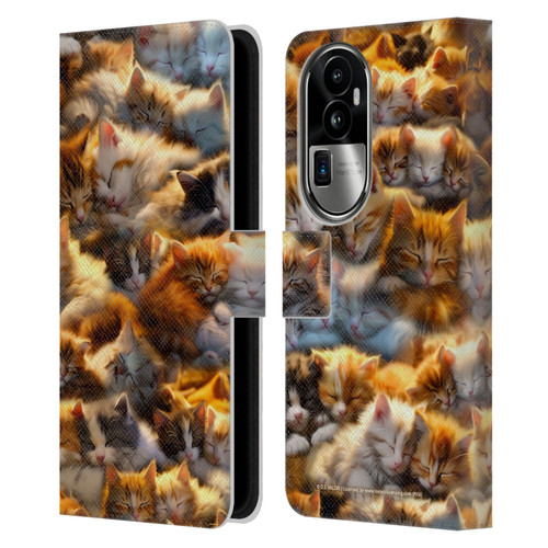 D.S. Valori Kitty And Puppy Kitty Dreams Leather Book Wallet Case Cover For OPPO Reno10 Pro+