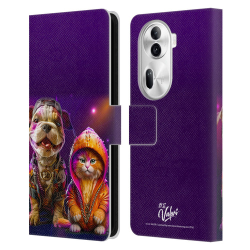 D.S. Valori Kitty And Puppy Hip Hop Pals Leather Book Wallet Case Cover For OPPO Reno11