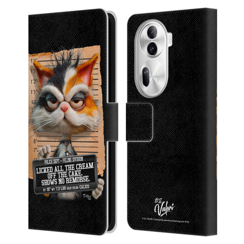 D.S. Valori Kitty And Puppy Kitty Licked The Cream Leather Book Wallet Case Cover For OPPO Reno11