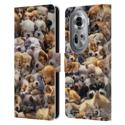 D.S. Valori Kitty And Puppy Puppy Dreams Leather Book Wallet Case Cover For OPPO Reno11 Pro