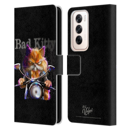 D.S. Valori Kitty And Puppy Bad Kitty Leather Book Wallet Case Cover For OPPO Reno12 5G