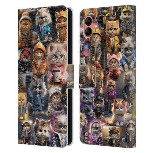 D.S. Valori Kitty And Puppy Kitty Kingdom Leather Book Wallet Case Cover For Samsung Galaxy A04 (2022)