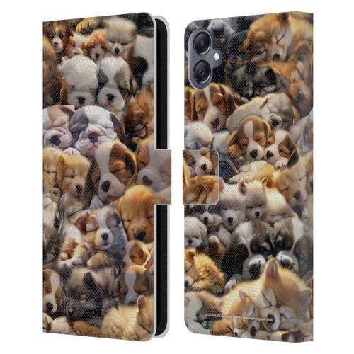 D.S. Valori Kitty And Puppy Puppy Dreams Leather Book Wallet Case Cover For Samsung Galaxy A05