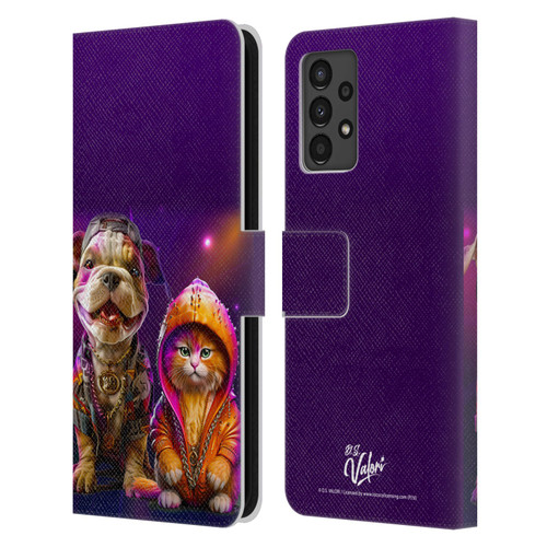 D.S. Valori Kitty And Puppy Hip Hop Pals Leather Book Wallet Case Cover For Samsung Galaxy A13 (2022)