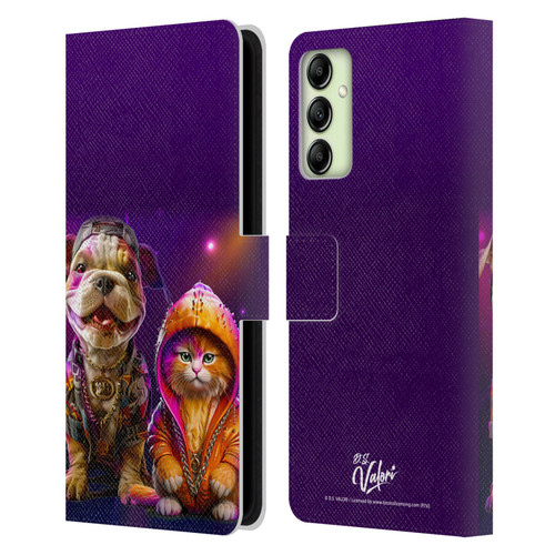 D.S. Valori Kitty And Puppy Hip Hop Pals Leather Book Wallet Case Cover For Samsung Galaxy A14 5G