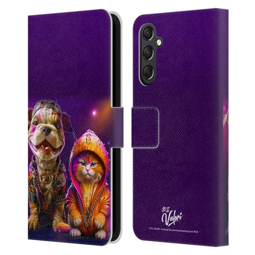 D.S. Valori Kitty And Puppy Hip Hop Pals Leather Book Wallet Case Cover For Samsung Galaxy A24 4G / M34 5G
