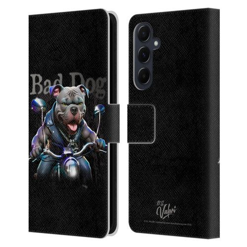 D.S. Valori Kitty And Puppy Bad Dog Leather Book Wallet Case Cover For Samsung Galaxy A55 5G