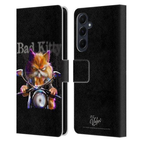 D.S. Valori Kitty And Puppy Bad Kitty Leather Book Wallet Case Cover For Samsung Galaxy A55 5G