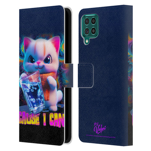 D.S. Valori Kitty And Puppy Kitty Cause I Can Leather Book Wallet Case Cover For Samsung Galaxy F62 (2021)
